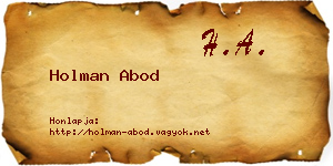 Holman Abod névjegykártya